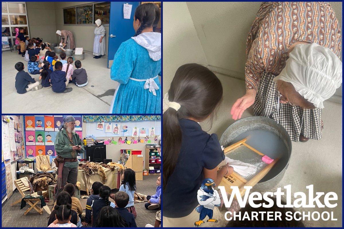 westlakecharter's tweet image. Our first grade Explorers had a full day of experiencing “Life Long Ago”! They played games, practiced doing laundry with a washboard, saw instruments, tried on clothing and more as they experienced an on-campus field lesson for their Life Long Ago unit. #WCSJoyfulLearning