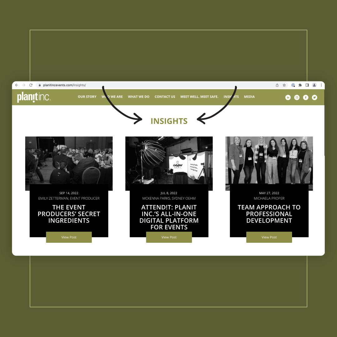 planitincevents's tweet photo. Ever wanted to peer into the mind of the pros at planit inc.? 

You can! Keep up with the team and get a firsthand look into our industry via our blog, Insights. Read more at: https://t.co/gC2oDhoqmN https://t.co/B3p2WhnVcC
