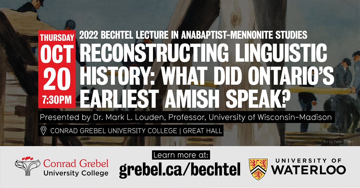 AnabMenno's tweet photo. We're greatly looking forward to Dr. Mark Louden's upcoming lecture @Conrad_Grebel and hope you'll join us! https://t.co/3VIih7BYqE