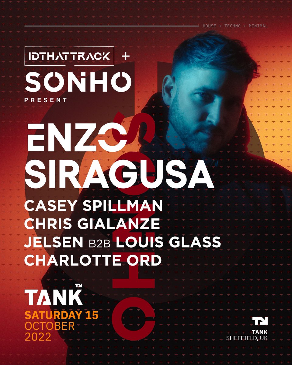 🚨ANNOUNCEMENT🚨

Been raring to get this one out and beyond excited to announce…

I am working with <a href="/TankSheffield/">Tank</a> / Sonho to present to you Enzo Siragusa 🐐 

Ticket link down below, I want to see every man &amp; their aunt along for this one!!👇

skiddle.com/whats-on/Sheff…