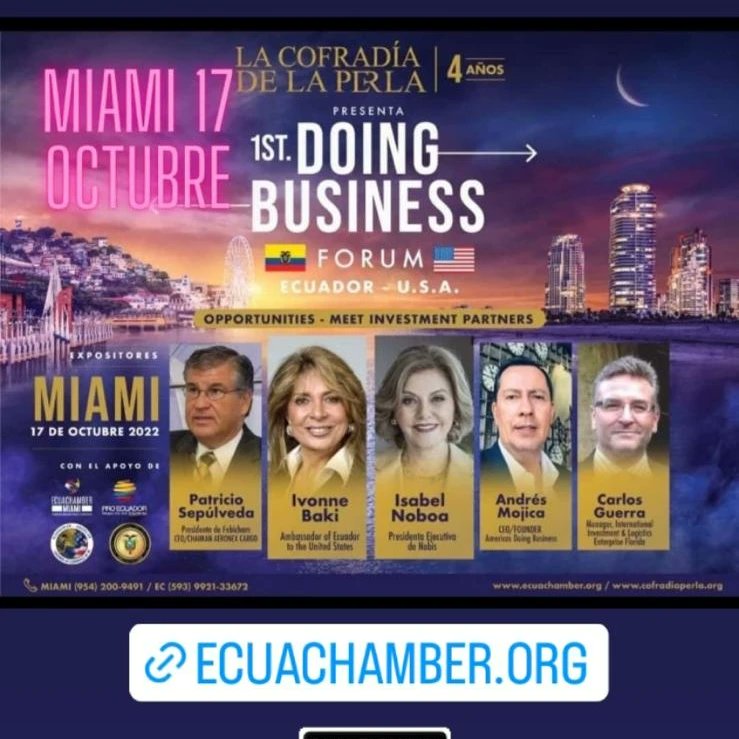 LaCofradiaPerla's tweet photo. #Ecuachamber
@GrupoDIFARE
@ProEcuador_
@fundacion_nobis
@ITBolivariano
@saenzcristhiam
@Richardwsv
@CasamagnaRealty
@TelconetLatam
@EcuatorianaAir
@MBoderoAsoc
@acorbanec
@BS_Solutions
@bs_angelo
#docty
@rtolozano2
@UbeEcuador
@MuniSamborondon
#MultiEventosMiami
@TommyTopic https://t.co/OwarIBeXoQ