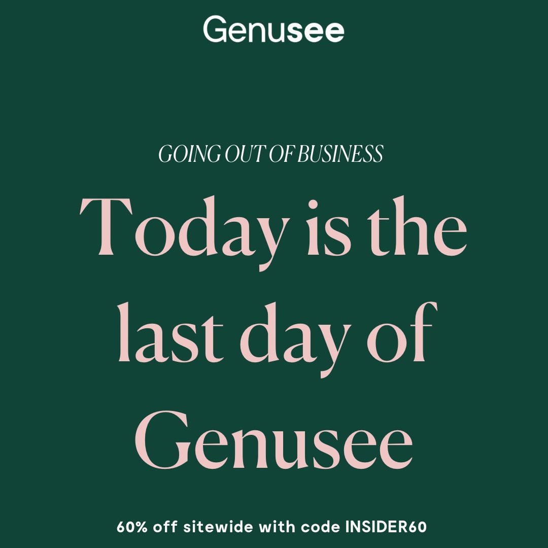 Today is the last day to shop the remaining sustainable made in Flint eyewear ♻️👓🕶🥺 60% off sitewide with code INSIDER60 at genusee.com

Thank you for an amazing 4 years of business unusual 💚