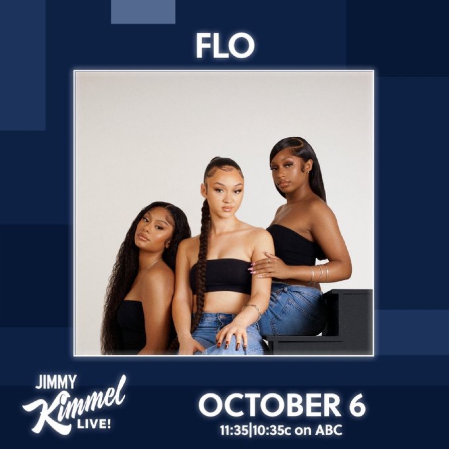FLO’s first televised performance coming in ONE week 🥰😍 Jimmy Kimmel October 6th!! Mark your calendars 😘💋