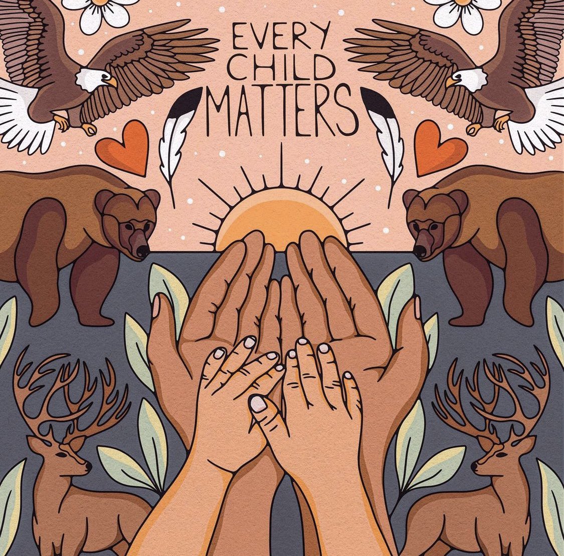 YvettePlante's tweet photo. On this National Day for Truth and Reconciliation take time to reflect on the suffering caused by Residential Schools, honour those who never came home, and the Survivors, their families, and communities. 🧡

Artist: Morning Star Designs https://t.co/Ctm70v327O