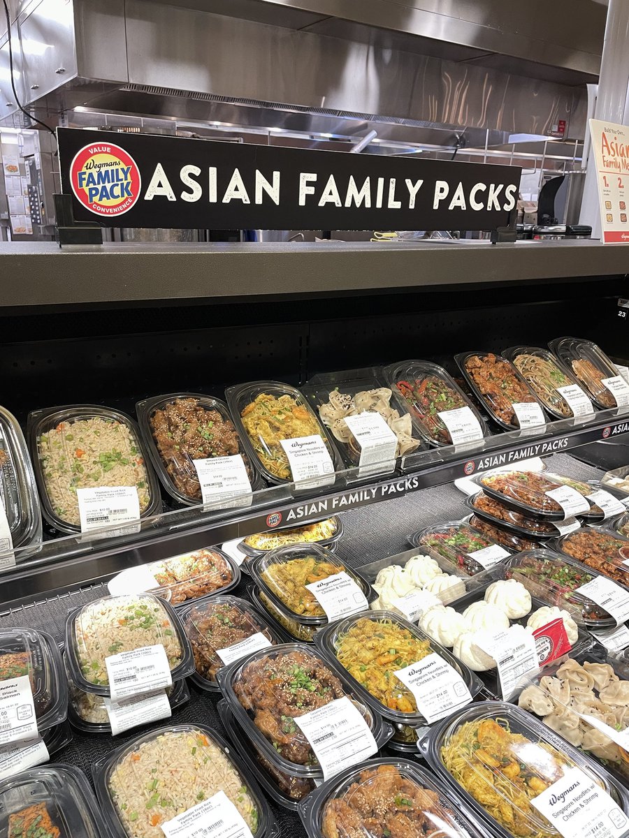 jpoon85's tweet photo. Seems like you’re missing a word or two on the sign @Wegmans. You are implying that you are selling packs of Asian families. As an Asian, I find this signage highly insensitive and racist. #dobetter https://t.co/L5PLy1ShBJ