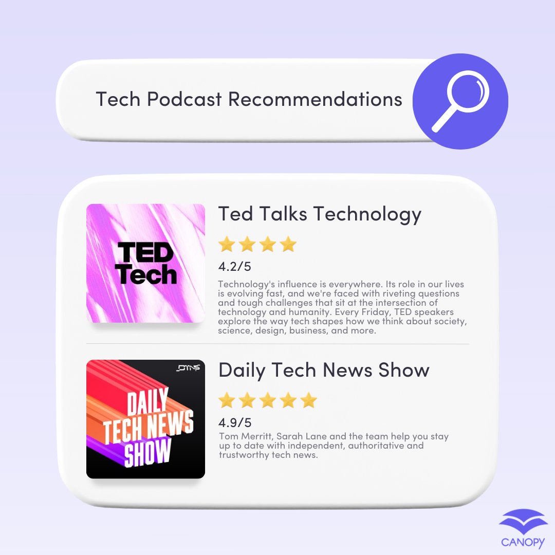 Happy #InternationalPodcastDay!  Podcasts are a great way to sharpen your brain and stay up to date on the latest trends while on the go. Here are four recommendations for the top tech podcasts everyone should listen to. #podcasts #techpodcasts #canopyapp