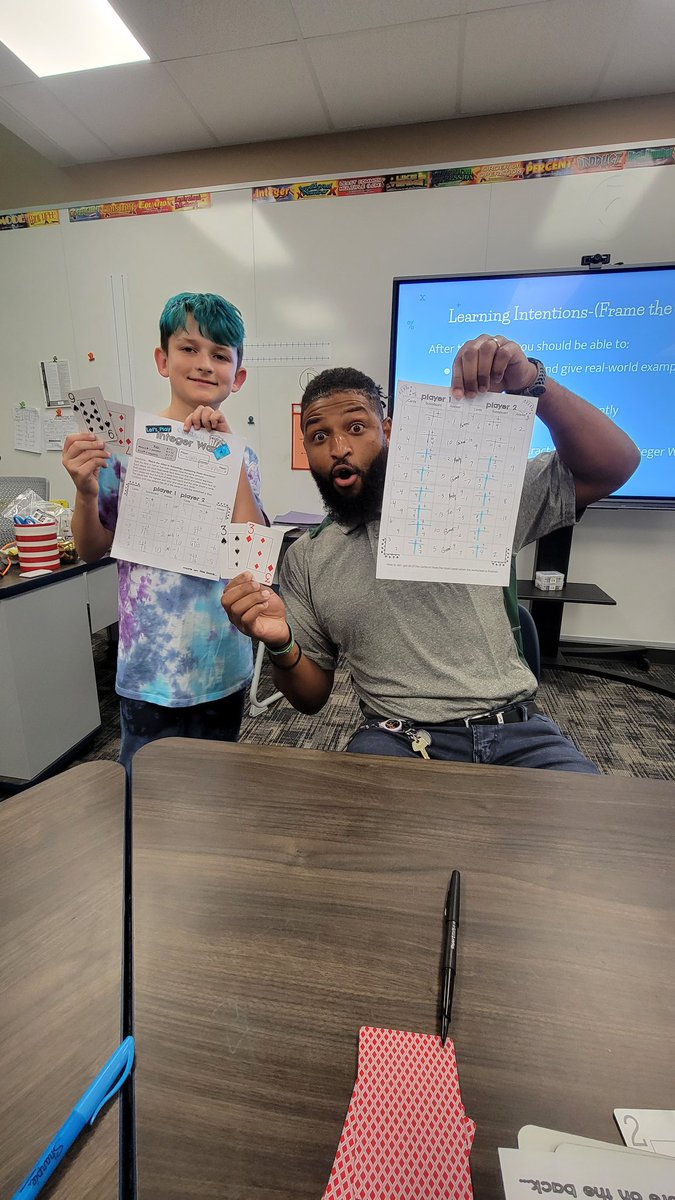 MrGivens_ARMS's tweet photo. He almost beat me at #IntegerWar but I pulled that King at the right time (whew!)
This is a memorable experience for him of Adding & Subtracting Integers.
He can now do it "fluently" (6.3D)
@HumbleISD_ARMS
@Humble_2ndMath
@HumbleISD
#MathRocks
#CHOMP 🐊 https://t.co/V76dW4pdrP