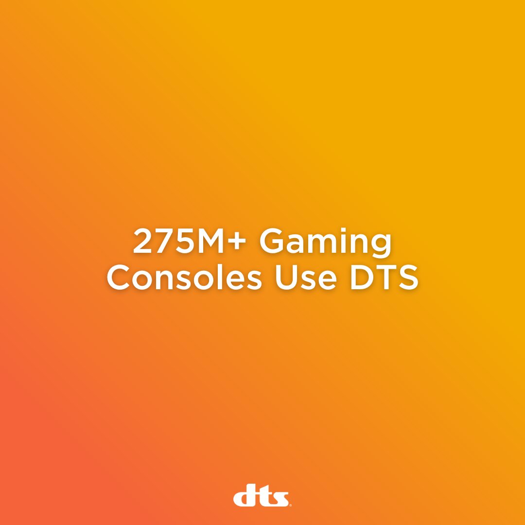 dts's tweet photo. Did you know that over 275M+ Gaming consoles use #DTS Technology! 🎉
We support #gamers with our highest quality audio experiences:
✅DTS #SoundUnbound
✅DTS Headphone:X
to enable the most believable, #3D audio ever!
Learn More: https://t.co/XPLrVjUrIG https://t.co/xCAPyD8Fr7