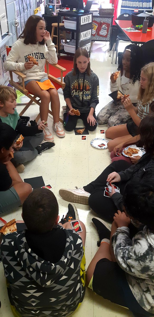 Pizza and games as our reward for earning 20 SOAR stars! We had so much fun!! #teambuilding #family #soaringinsixth