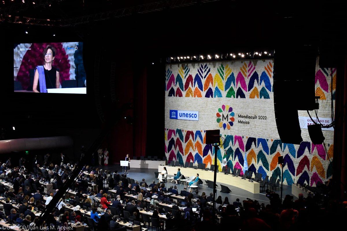 The historic achievement at #MONDIACULT2022, under the leadership of @AAzoulay, was made possible thanks to the commitment by @cultura_mx, @culturaciudadMX and @alefrausto. @UNESCO looks forward to continuing the advocacy together for culture as a #GlobalPublicGood.