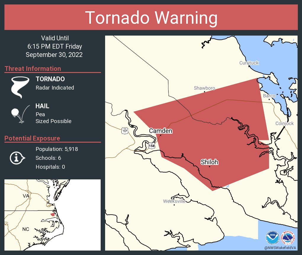 NWS Tornado on Twitter "Tornado Warning continues for Camden NC and
