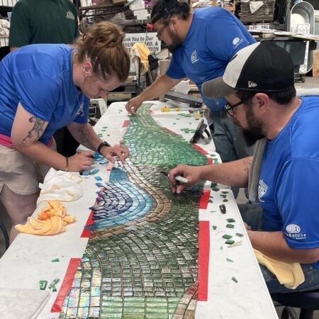 Coverings's tweet photo. #Coverings2022 #CIDAwards gave recognition to an artistic tile installation, "Woodland Path," that tells an empowering story for patients walking the hallway of the Children’s Bereavement Center of South Texas. Learn more below:

https://t.co/4QZgRAt8V2 https://t.co/7XnC4FlXm8