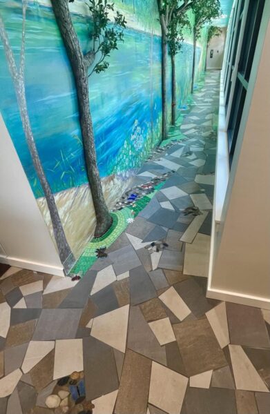 Coverings's tweet photo. #Coverings2022 #CIDAwards gave recognition to an artistic tile installation, "Woodland Path," that tells an empowering story for patients walking the hallway of the Children’s Bereavement Center of South Texas. Learn more below:

https://t.co/4QZgRAt8V2 https://t.co/7XnC4FlXm8