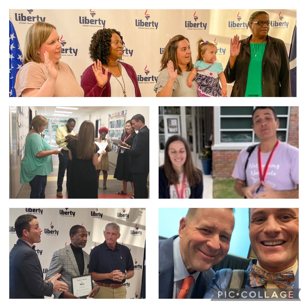 DrTrevorIvey's tweet photo. 5 pics over the course of the week intentionally selected to bring further awareness of the #LibertyForAll mission to friends near & far & to personalize #MyLeaderWhy!
Highlights from this week include PTO officer installation, instructional rounds, board meeting, & eLearning! https://t.co/og6n23Y9rT