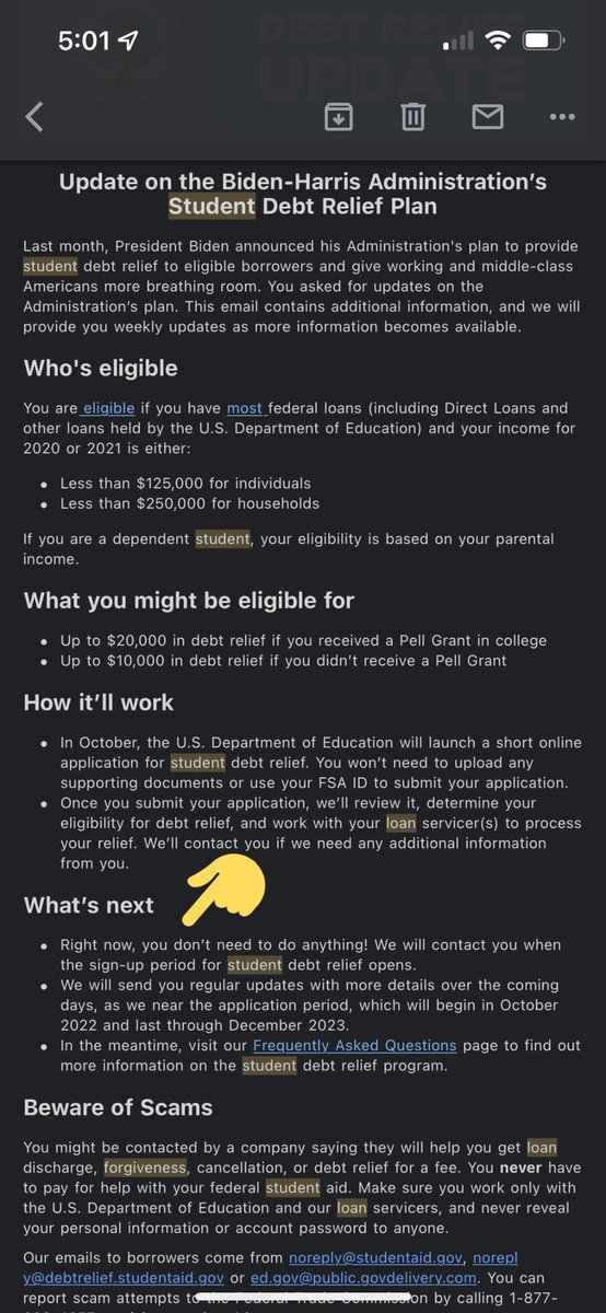 sammxmarie's tweet photo. @Kikiii_kb Actually, no. As of Sept 29 this is the most recent update directly from the US Department of Education. There is no date set yet. https://t.co/CD7M3xVfZj