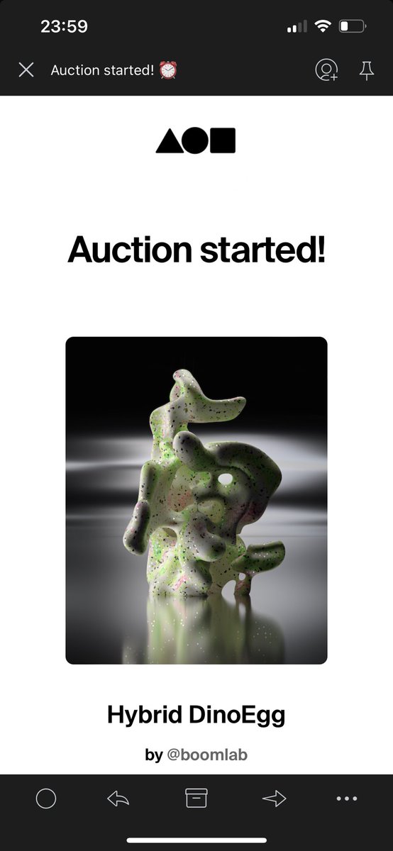 boomlab3d's tweet photo. Eyy eyyy eyyyy!! @douglassNFT has started an auction to get my “Hybrid DinoEgg” at @foundation !!! 24h auction💥 

OPEN FOR BIDS ➡️  https://t.co/OaqgihSQzs

 thanks❤️‍🔥

#nftart #cryptoart #difitalart #FoundationNFT https://t.co/MrMtwL6ufi