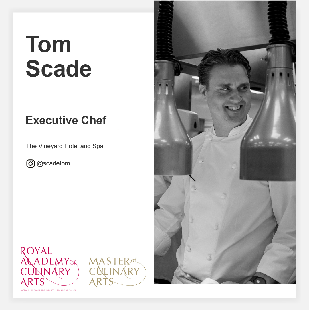 AcadCulArts's tweet image. Introducing #MasterOfCulinaryArts22 Kitchen Finalist Tom Scade! 

Tom is Executive Chef at the three AA Rosette, @VineyardNewbury. 

Hear about his career and what the MCA competition means to him.
