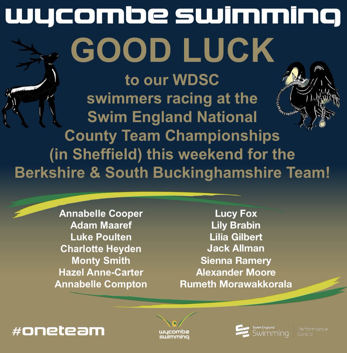 Wycombe_Swim's tweet photo. Massive good luck to the 14 #wycombe swimmers representing #BSBASA on Sunday 2nd at the Swim England National County Team Championships!!! #letsgo #forclubandcounty #oneteam https://t.co/emnMdItv6m