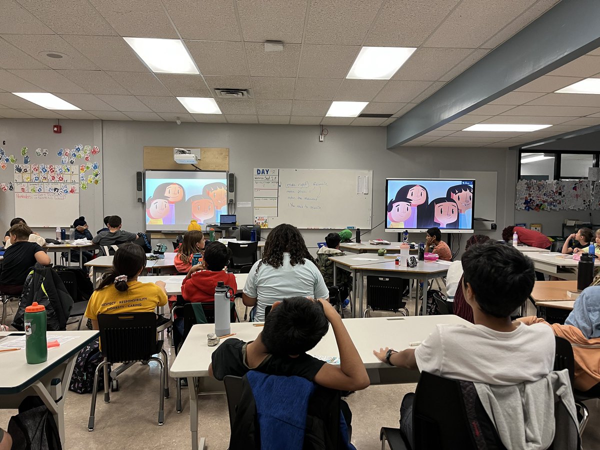 NoordeenEd's tweet photo. Gr. 6 students learned about the history of residential schools and read the story “Trudy’s Rock Story.” Through the story, they learned how to process and release their emotions by putting their feelings into rocks. @prairieskycbe #NationalDayForTruthAndReconciliation https://t.co/8TiEk0e8PI