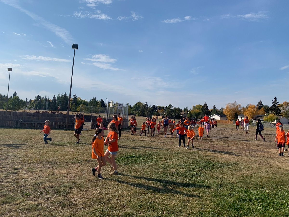 EcoleOBR's tweet photo. Sister O TRC walk for Truth and Reconciliation. Spreading love and awareness 🧡 @GSCSNews https://t.co/Tp0IN0BGcA