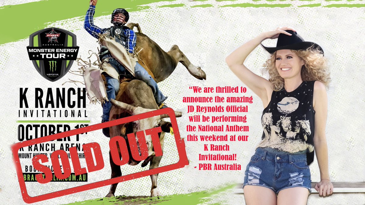 JDReynoldsOFL's tweet photo. SOLD OUT! Beautiful fans, I know youโre wanting tickets to this amazing event tonight, but itโs sold out! @pbraustralia told me yโall are inundating them with ticket requests & they luv you for it, I do too! But itโs sold out. Much luv #PBRAus #soldout #PBR https://t.co/sVuC0PhYfZ