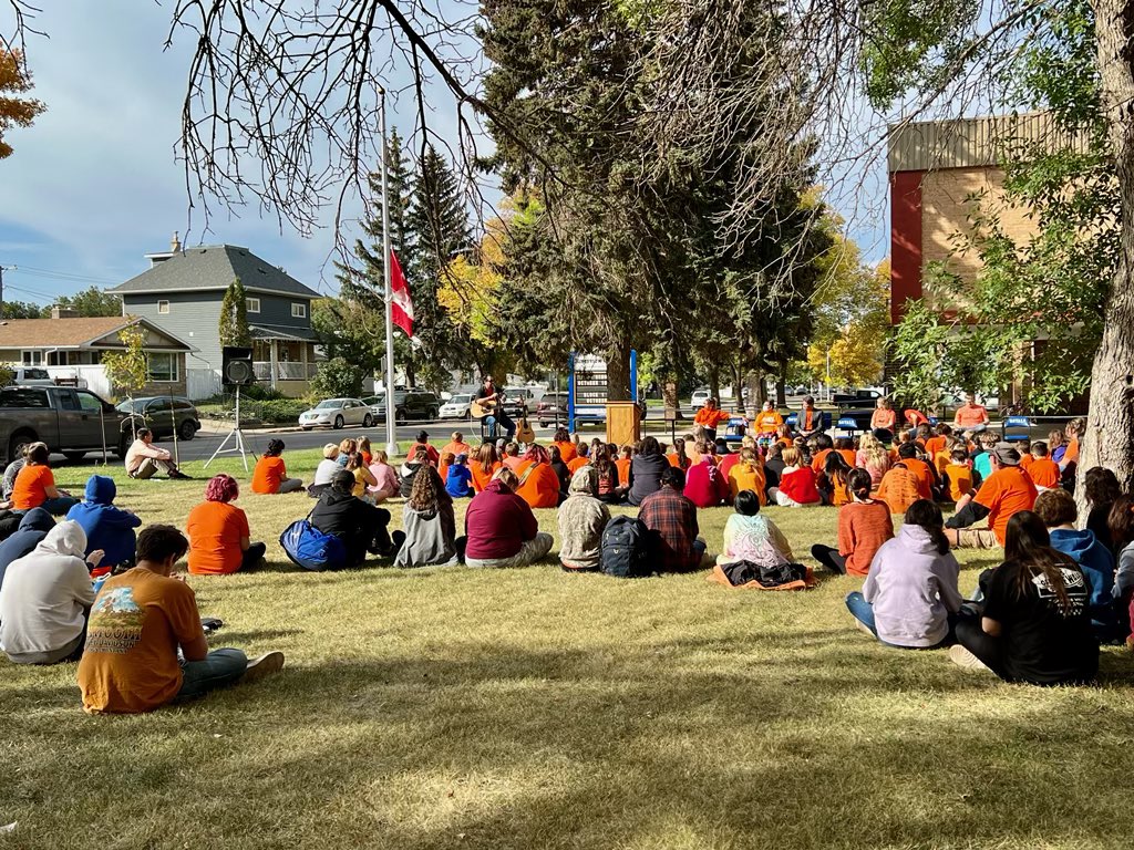 RVCIMJ's tweet photo. We had an amazing day with lots of truth and reconciliation! Special thanks to Elder Shirley, the Red Dog Singers and Berk Jodoin. https://t.co/mPxW3Bumei