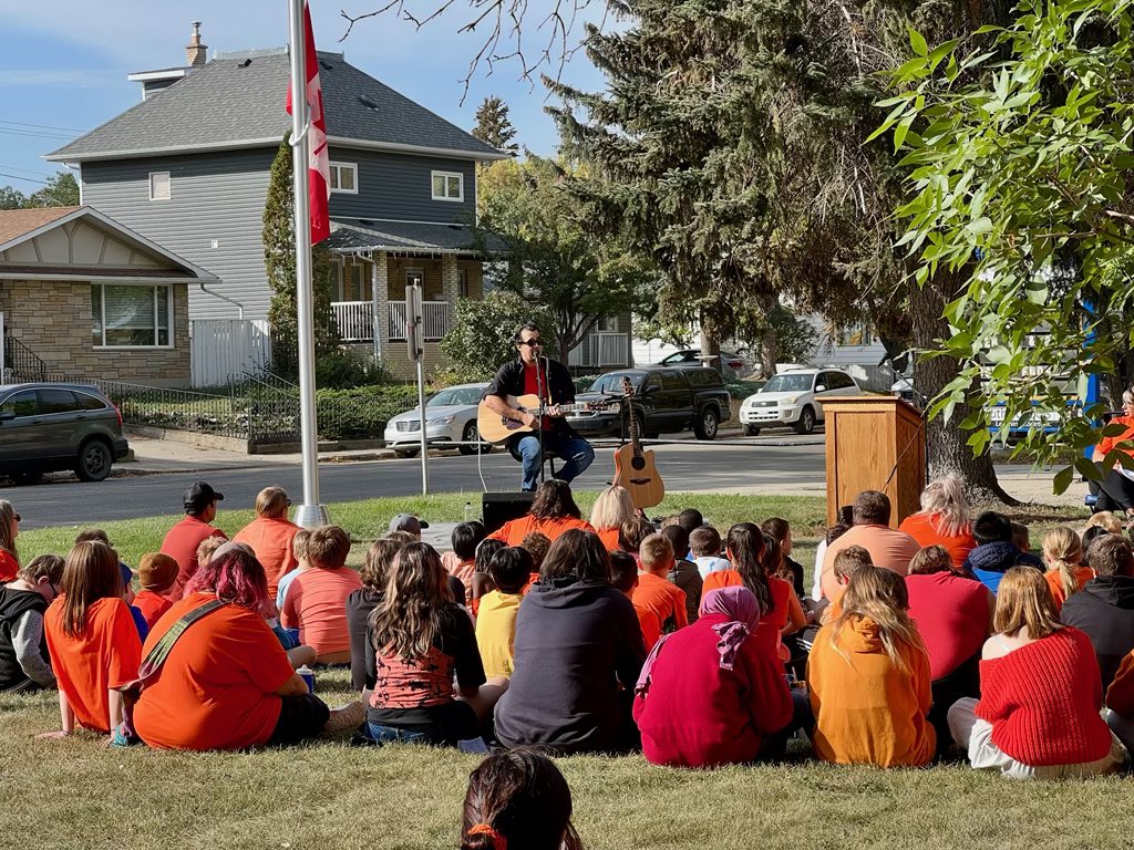 RVCIMJ's tweet photo. We had an amazing day with lots of truth and reconciliation! Special thanks to Elder Shirley, the Red Dog Singers and Berk Jodoin. https://t.co/mPxW3Bumei