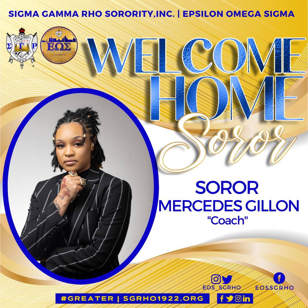 EOS_SGRho's tweet photo. Let's WELCOME Soror "Coach" Mercedes Gillon to the Exceptional Epsilon Omega Sigma Chapter and to the SUPER Southwestern Region! She is a transfer from Chi Sigma Chapter in Birmingham, AL.
#SGRho #SigmaGammaRho #Greater #SGRhoSWRegion #SigmaSWRegion
#LeadingWithLOVEandExcellence https://t.co/rXvO2V7Z5I