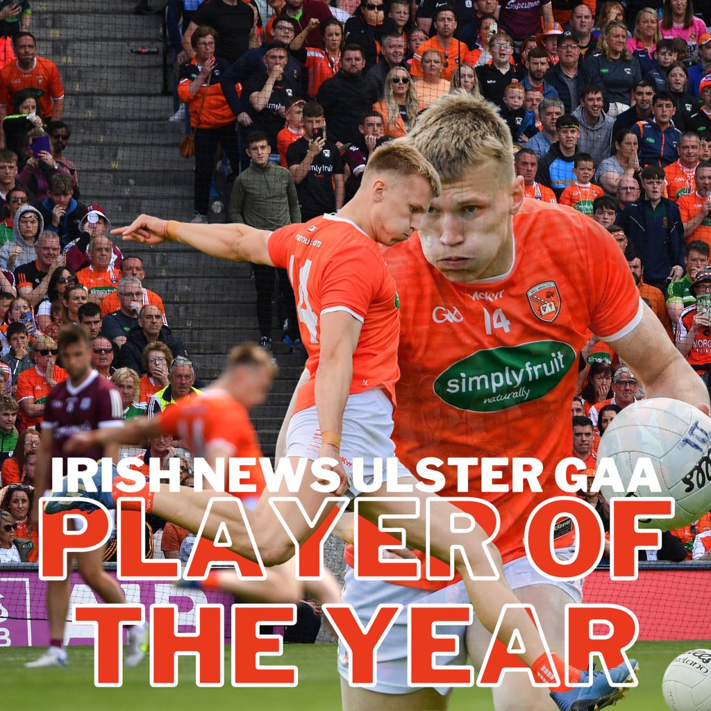 Armagh_GAA's tweet photo. ⭐️Congratulations to @irish_news Ulster GAA PLAYER OF THE YEAR - Rian O’Neill 👏🧡 
@crossrangers 
#INAllStars https://t.co/g8fxeaaVLz