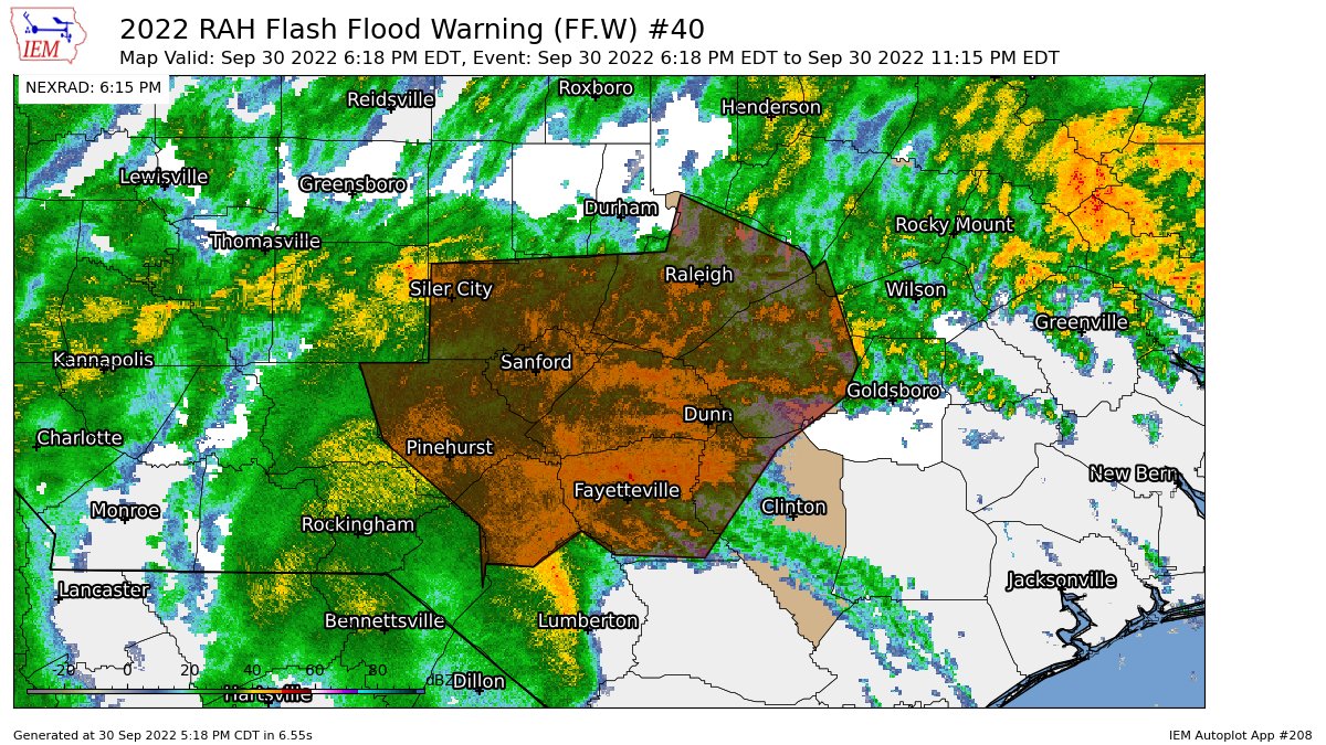 WRAL Kat Campbell on Twitter "RAH issues Flash Flood Warning [flash