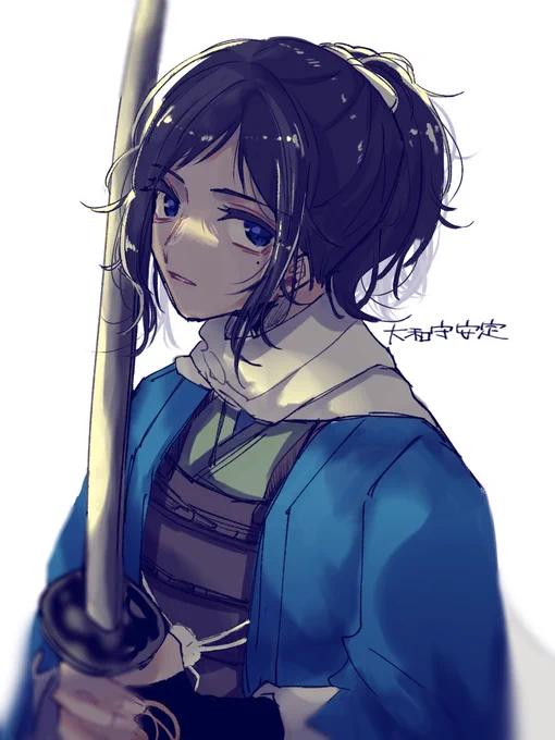 大和守安定清光を描いたから相棒も描いとかないとなと 