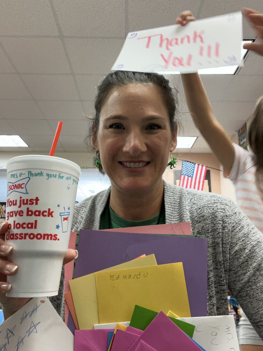 Today my heart was filled with so much joy as the 4th and 5th grade teachers and their students showered me with notes and an amazing poster. I also received a surprise Sonic drink from one of my student’s mom. It’s the little things in life that mean so much! THANK YOU!