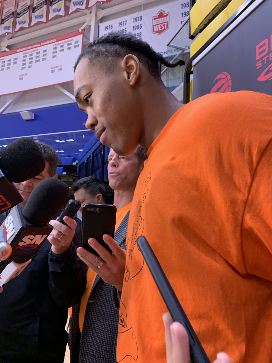 JLew1050's tweet photo. Raptors wearing orange on National Day for Truth and Reconciliation. https://t.co/dYFbx6lQmX