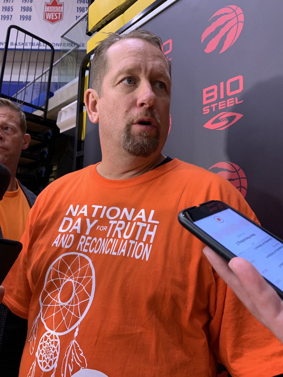 JLew1050's tweet photo. Raptors wearing orange on National Day for Truth and Reconciliation. https://t.co/dYFbx6lQmX
