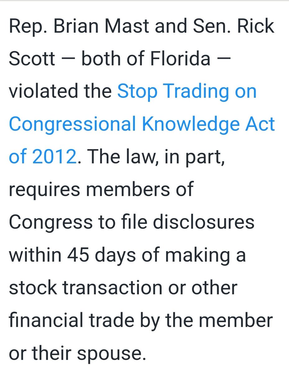 LongAsUCan2's tweet photo. @rhonda_harbison @craving_filled @HawleyMO Aren't discussions currently taking place re: a bill that would curtail stock trading for all member of Congress ???
#CongressCrooks
From FL:
@SenRickScott
@RepBrianMast https://t.co/17hlQ5xWW8