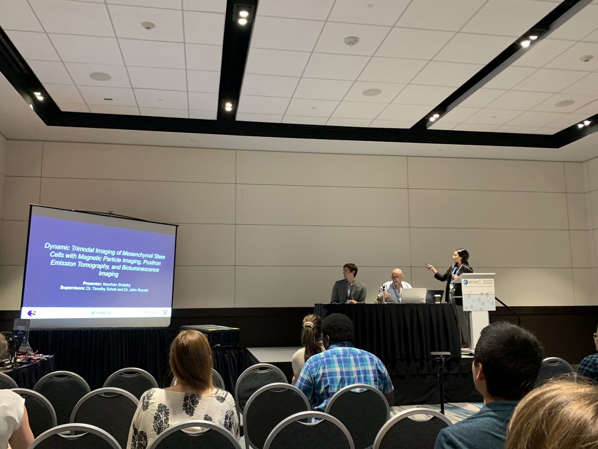 PhD Candidate <a href="/NourhanShalaby0/">Nourhan Shalaby</a> gave an incredible talk on her work using trimodal imaging for cell tracking this morning at <a href="/WMISWMIC/">WMIS WMIC</a>! 👏🏻
#WMIC2022