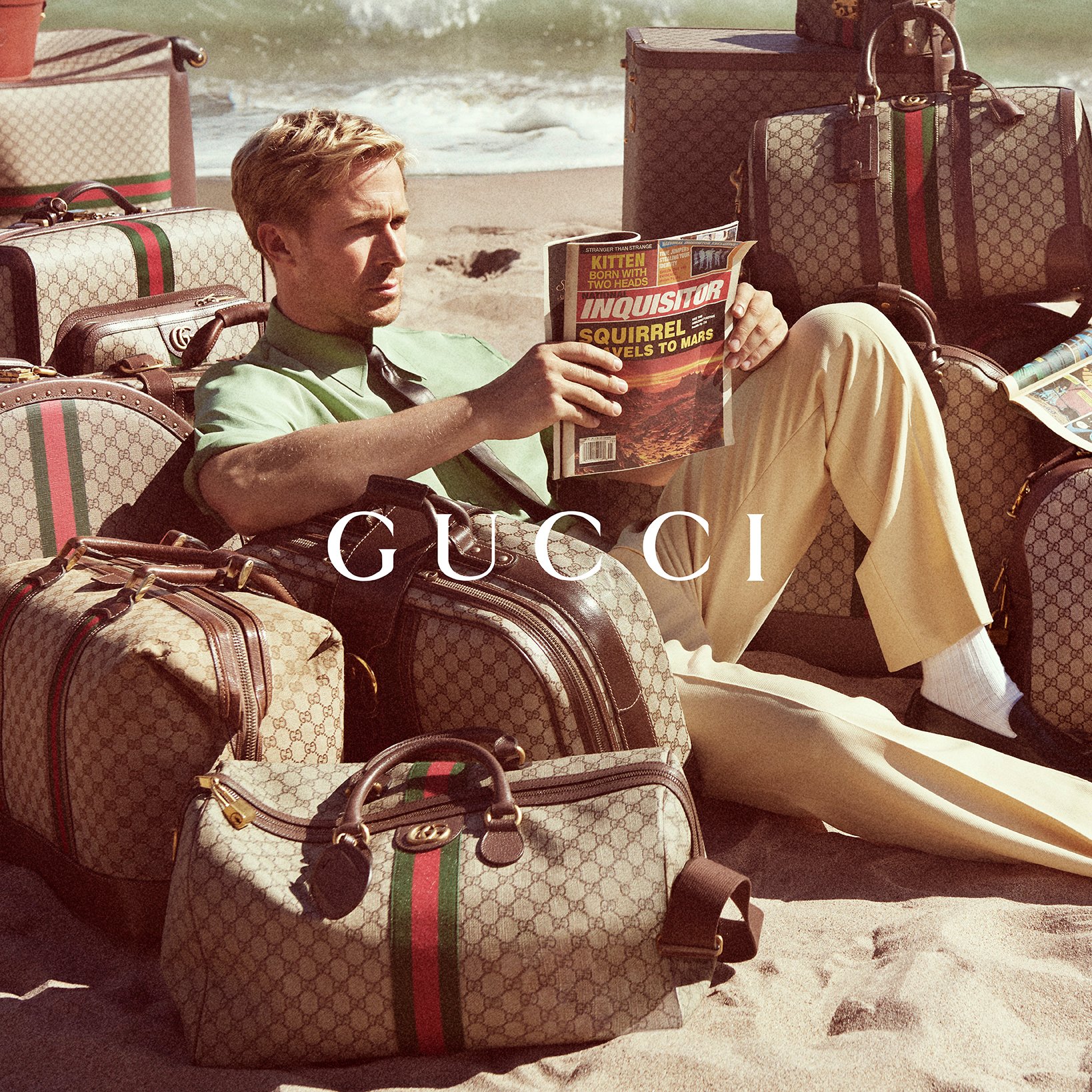 gucci on X: “Travel for Gucci was never purely physical, said Creative  Director #AlessandroMichele, who envisioned the new #GucciValigeria  campaign starring #RyanGosling traversing a non-place that first and  foremost is a mental