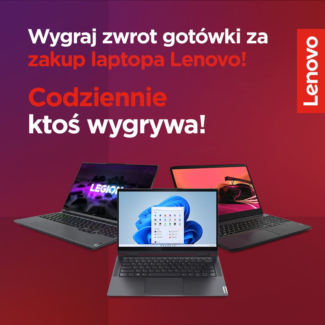 Już 1 października ruszamy z akcją Miesiąc Lenovo! Codziennie do wygrania będzie pełny zwrot pieniędzy za zakup laptopa #Lenovo IdeaPad, Legion lub Yoga! 
cutt.ly/MiesiacLenovoTw
