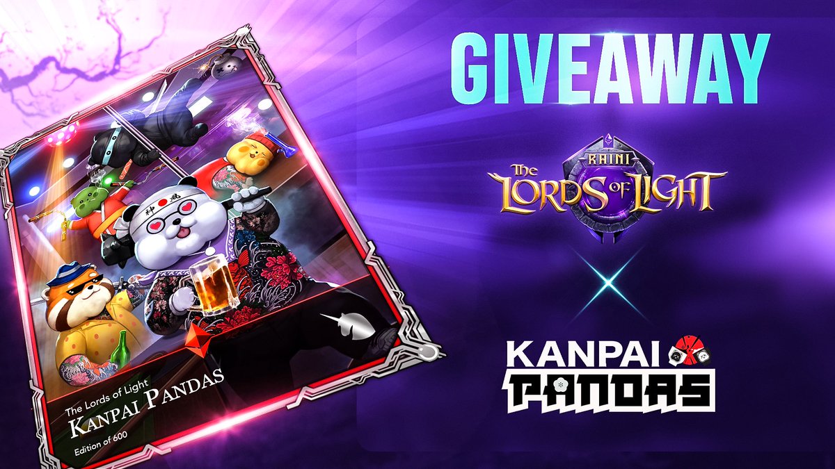 1/
As announced last week, we’ve recently partnered up with <a href="/KanpaiPandas/">Kanpai Pandas 🐼</a> and to celebrate this partnership, we're running a giveaway together on Gleam🎉

Complete the tasks to have a shot at winning one of the awesome prizes (10 copies of the Kanpai Pandas card)🏆