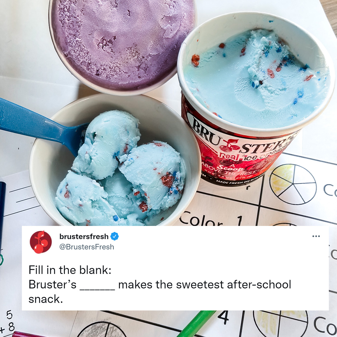 BrustersFresh's tweet photo. Snacks, sports or celebrations. What brings you to #Bruster’s after school? 🚌📚✏️ https://t.co/KsAGy8cW2I