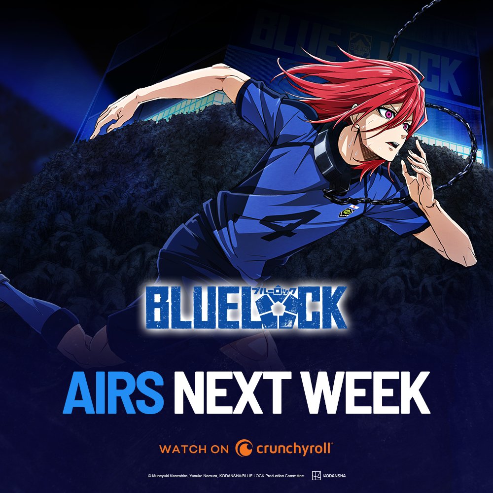 Crunchyroll's tweet photo. The search for Japan's next star striker begins next week! ⚽️ #BLUELOCK https://t.co/S2mcxV3yfa