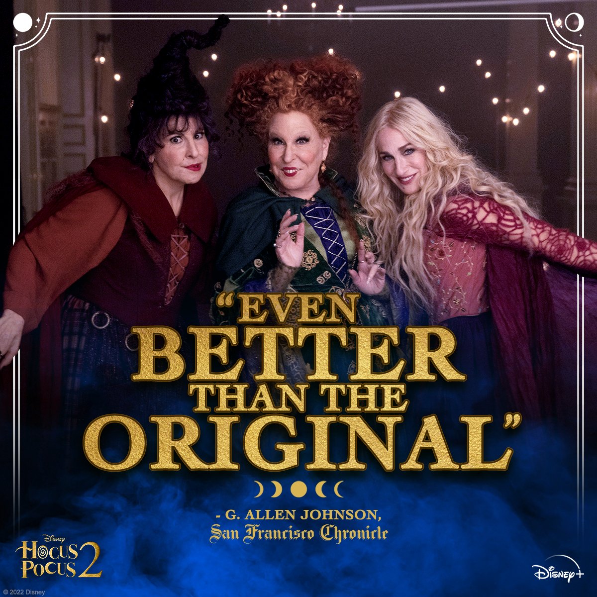 They're back and better than ever!🔮

#HocusPocus2, an Original movie event, is now streaming only on <a href="/DisneyPlus/">Disney+</a>.