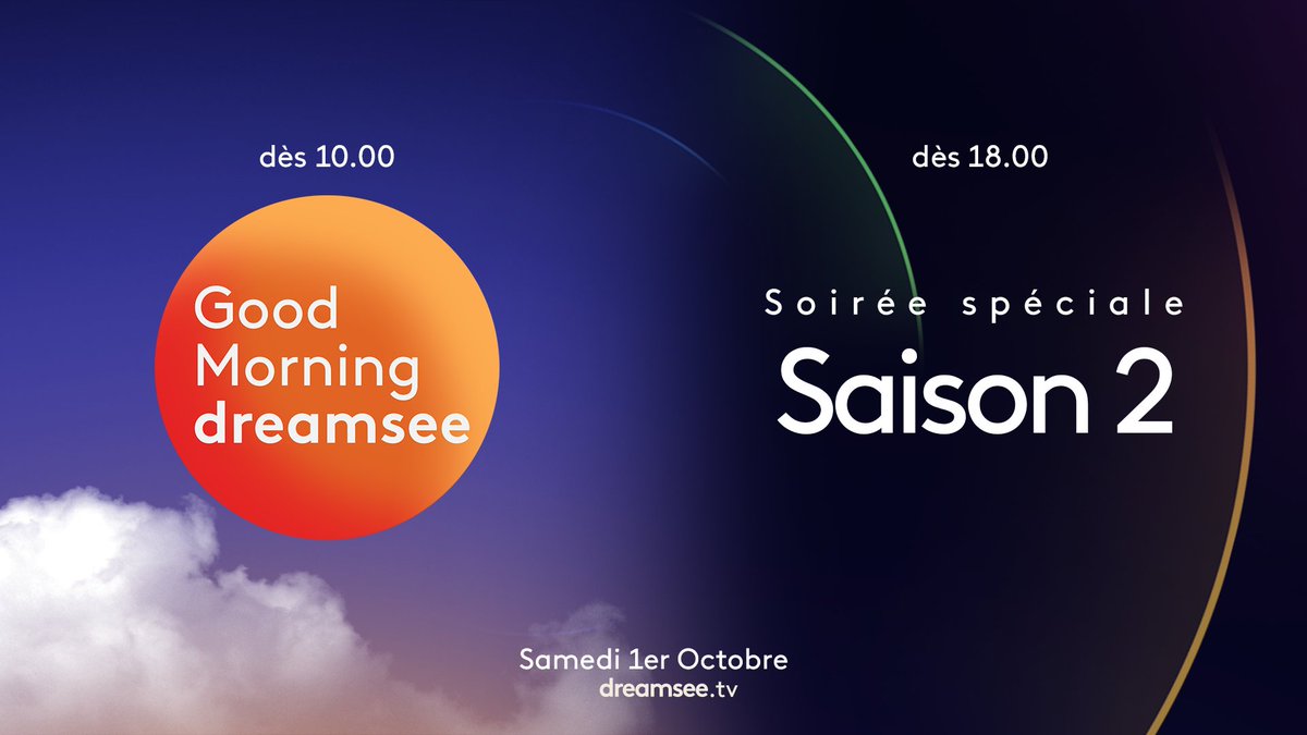 DreamseeTV's tweet photo. Demain, une grande journée sur https://t.co/cwJ3HgvQYe

Dès 10h, lancement en douceur vers de nouvelles hauteurs dans #GoodMorningDreamsee, avec @elokea_  @_ThoomZz_ et @thomastat_on 

Dès 18h, soirée spéciale pour le lancement de la saison 2 de Dreamsee, présentée par @elokea_ https://t.co/JvVXrd25AC