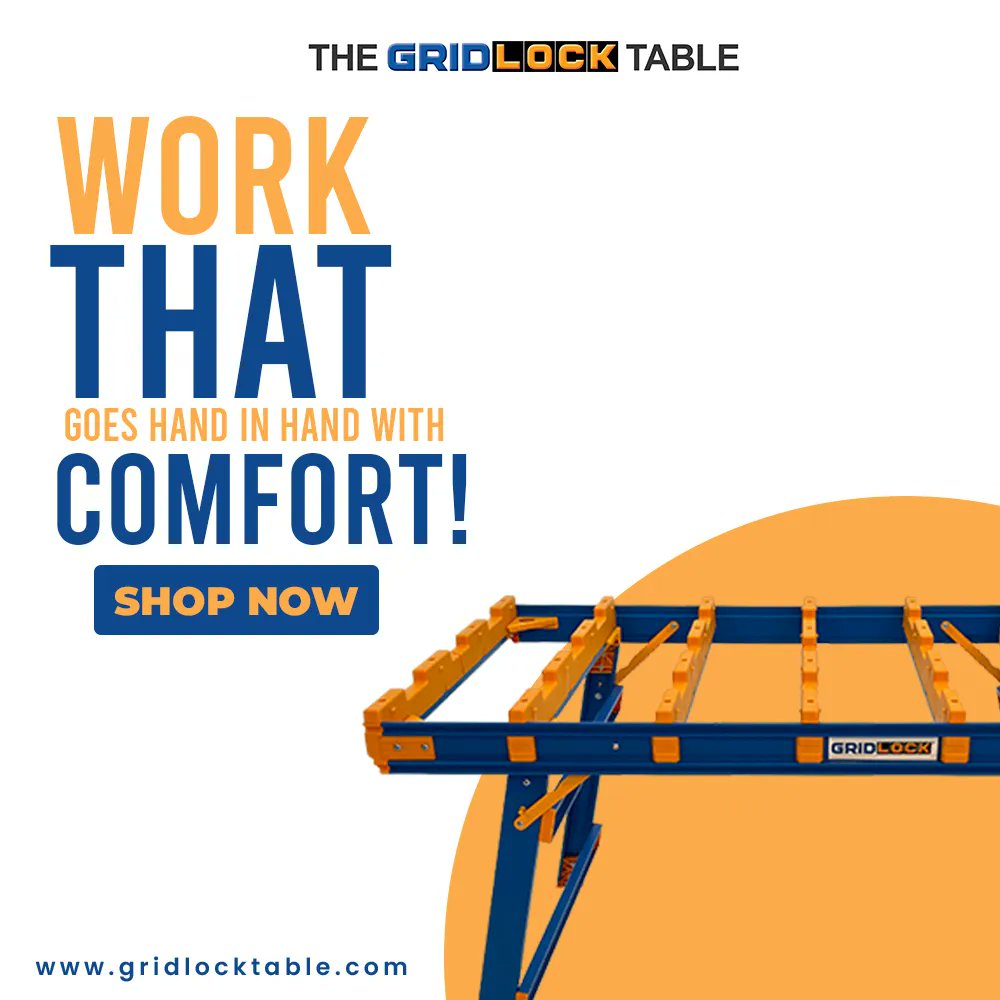 gridlock_table's tweet photo. We believe that you don't always have to be uncomfortable when working.  The Gridlock Table has been crafted in a way that makes your working experience easier and safer!
.
.
...
#Gridlocktable #diy #constructiontable #table #contractors #worktable #besttools #thegridlocktable https://t.co/Eu65BpancD