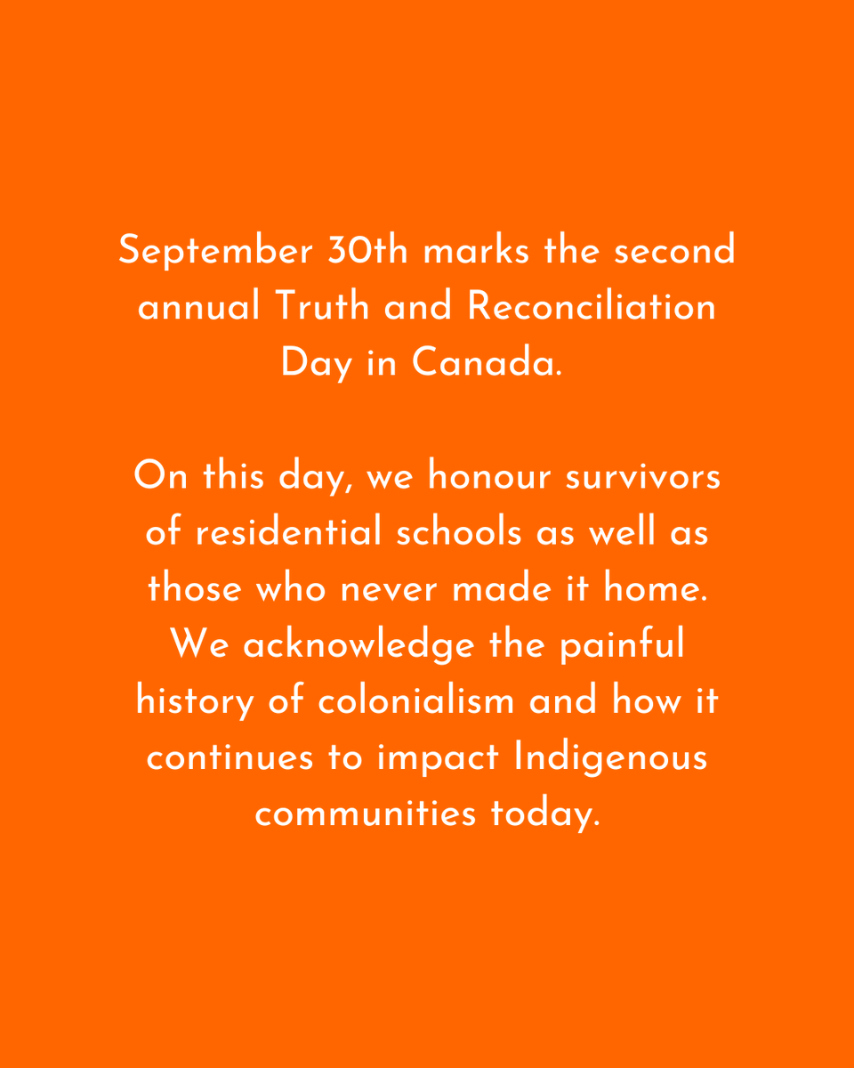 Today we recognize survivors of residential schools, those who never returned home, and the impact of colonialism on Indigenous peoples. Acknowledging the past is a key part of reconciliation and an opportunity to recommit to understanding and learning from our shared history.