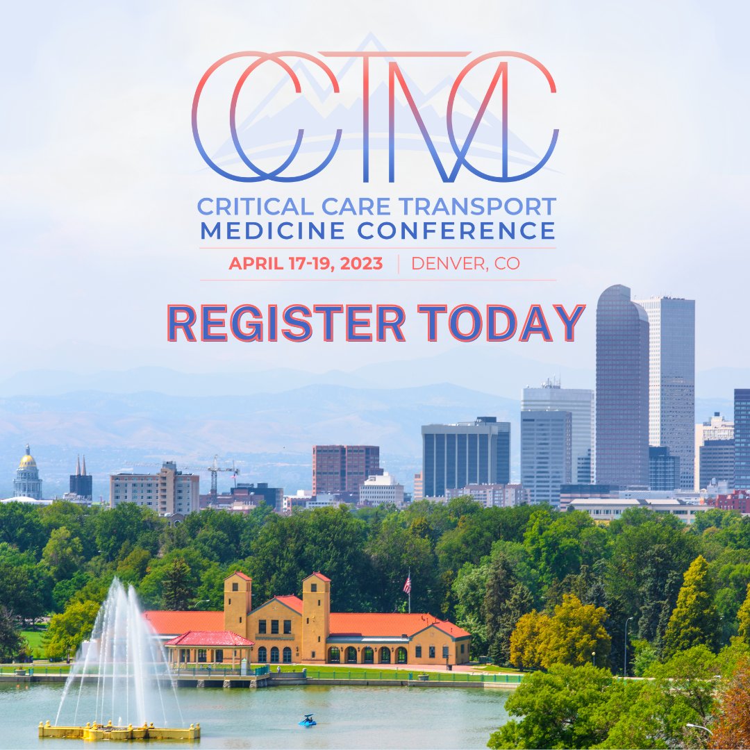 ASTNA2's tweet photo. Registration is open! Join us for the 31st annual #CCTMC as we head west to the Mile High City on April 17-19, 2023.
Register early>https://t.co/P2dfmSxL6i
#transportmedicine #airmedical #criticalcaretransport #Flightnurses #transportnurses https://t.co/HvXedVes9s
