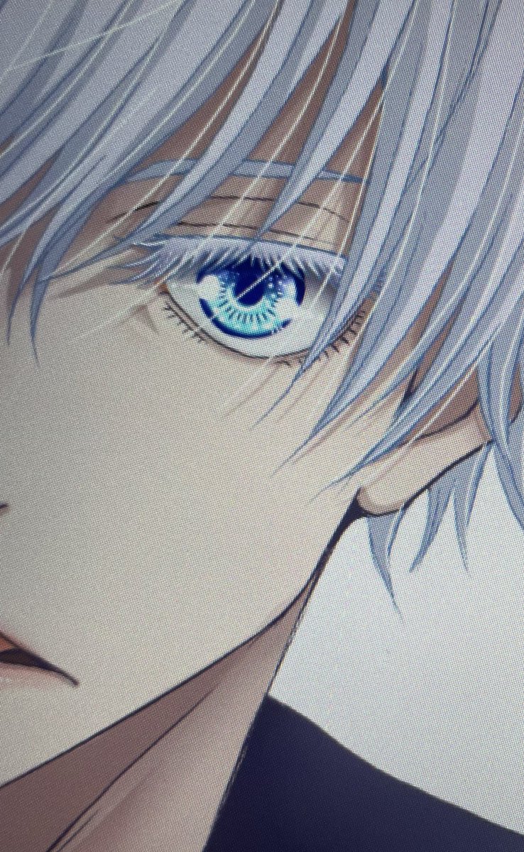 gojou satoru 1boy solo blue eyes male focus eyelashes white hair short hair  illustration images