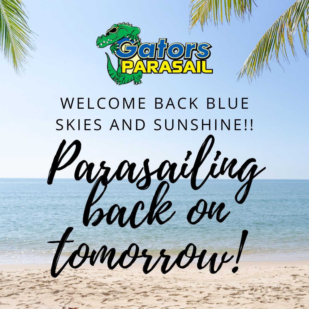 Very, very fortunate here at John’s Pass in Madeira Beach. We’re ready to open up operations again tomorrow. Call or go online and book your parasailing adventure! 😃 #parasailing #parasail #johnspass #madeirabeach #treasureislandflorida #stpetebeach #redington #redingtonbeach