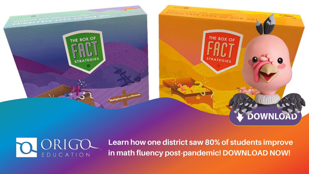 origomath's tweet photo. Discover how to recover from learning loss with ORIGO’s Book and Box of Fact Strategies. 80% of students saw gains. #math #mathfluency #mathteacher #learningloss #learningrecovery
https://t.co/S2ouEmjH3M https://t.co/qS4AQ9UZ02