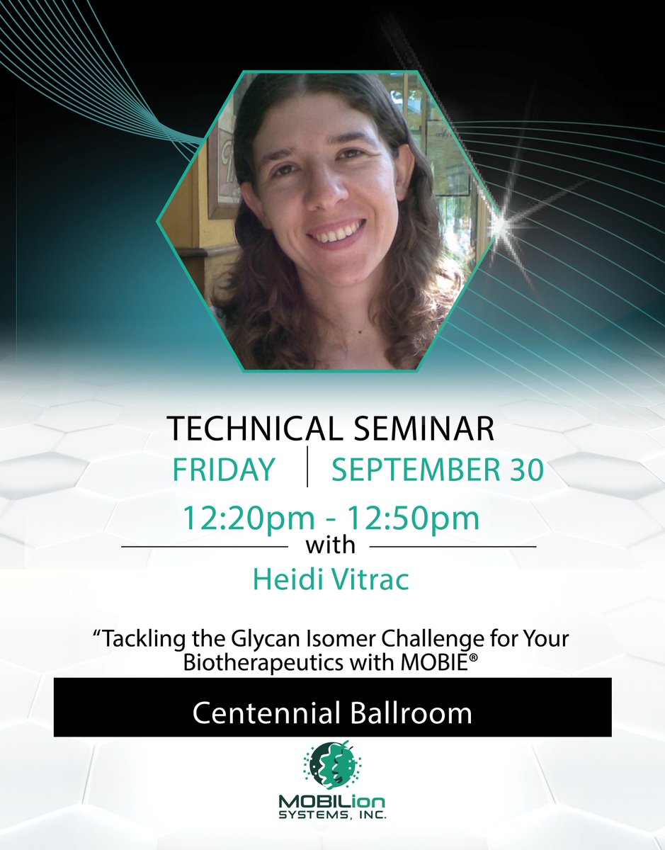 MobilionSystems's tweet photo. Don't miss our Technical seminar this afternoon at CASSS #MassSpec! Focusing on how MOBIE® solves the glycan isomer challenges you may be facing. Grab your lunch & grab a seat.
#casss #sharingsciencesolutions #biotherapeutics #MOBIE #glycans #SLIMtech #canyouslimit https://t.co/KNHPKmjUf4